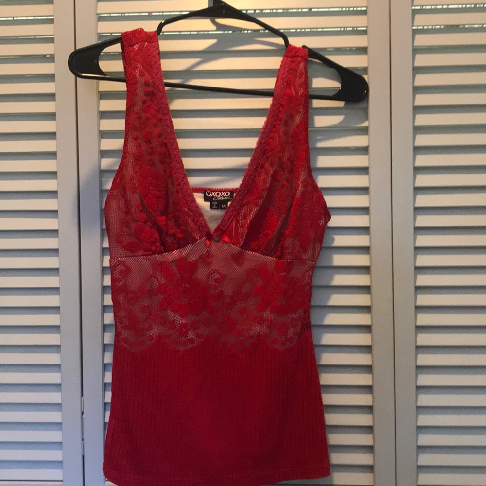Red Lace Tank ⭕️❌⭕️❌❤️